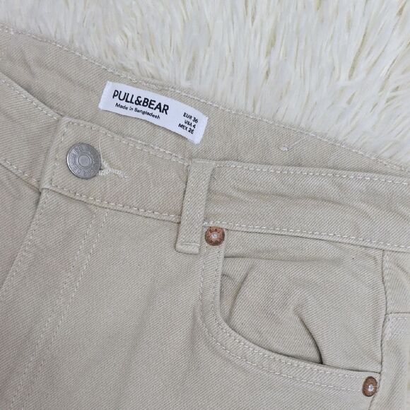 5 For $25 Pull&Bear Tan Flare Wide Leg Jeans - Picture 4 of 7